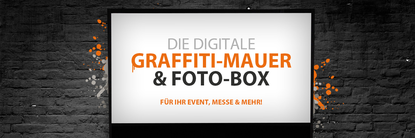 Digitale Graffiti Mauer und Photobox Digital Graffiti Photobooth für Event, Messe, Messestand und andere Veranstaltungen buchen