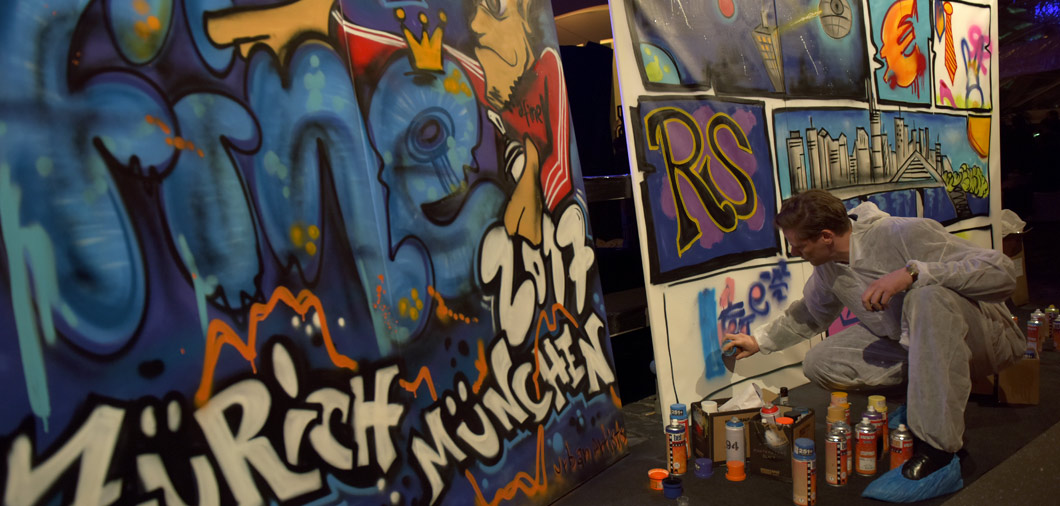 Teilnehmer bei Graffiti & Streetart Workshop mit Urban Artists bei Abendveranstaltung mit Graffiti Artist und Show Graffiti für Event