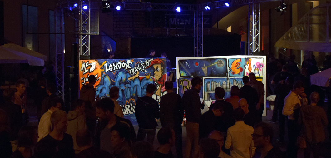 Graffiti Leinwand gestaltet für das Event durch unseren Graffiti Artist - der absolute Eyecatcher für diese Veranstaltung