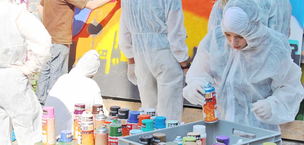 Incentive-Teambuildig Street Art Workshop im Kunsthof vom Yaam