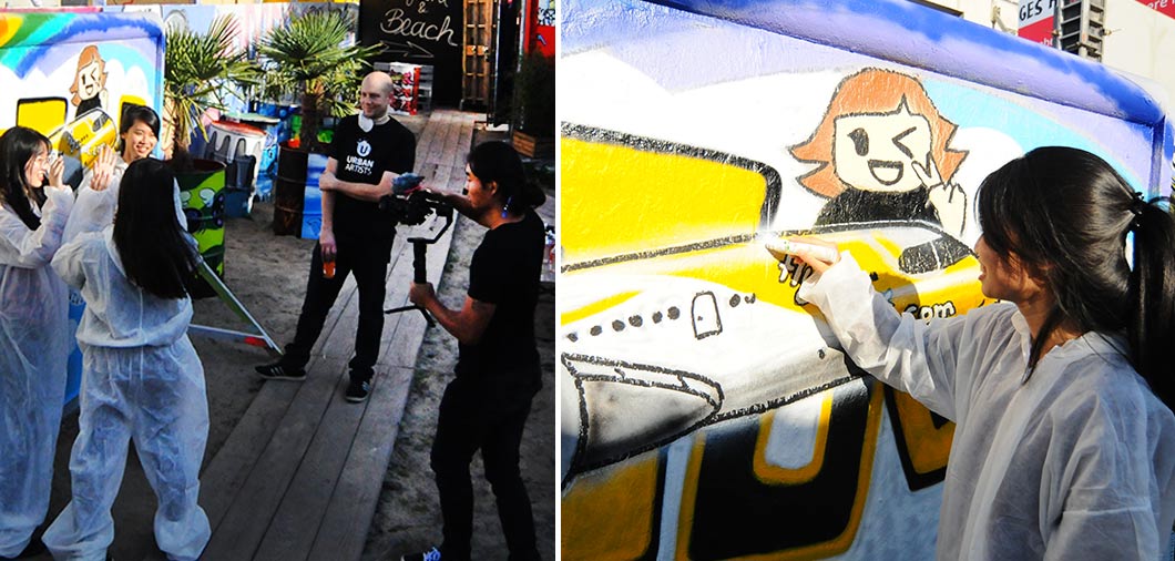 Graffiti Teamevent und Graffiti Workshop mit Imagefilm in Berlin an der Berliner Mauer Berlin Wall mit Urban Artists
