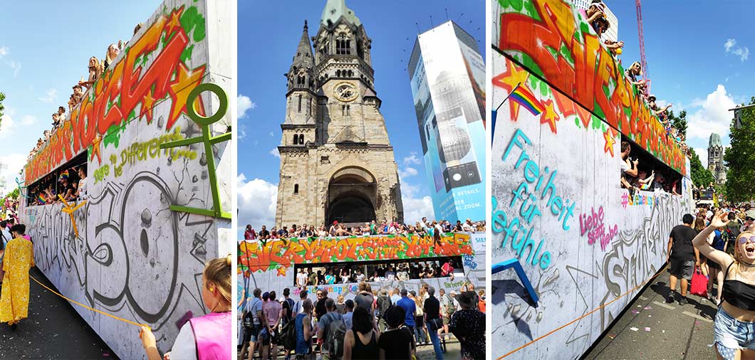 graffiti truck von urban artists für siemens auf dem kurfürstendamm in berin und vor der Gedächtniskirche