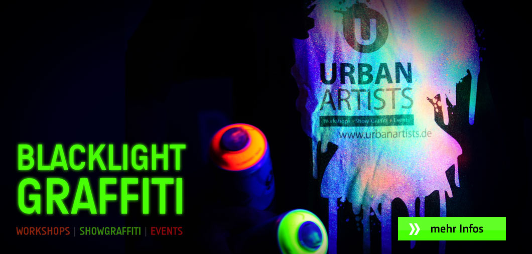 NEON! Blacklight Graffiti-Workshops und Event-Graffiti