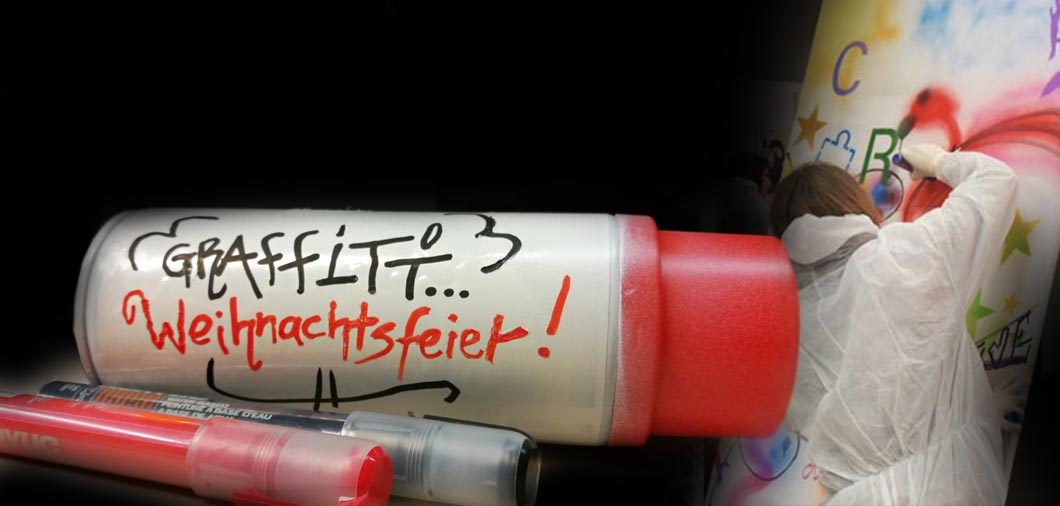 Ihre Weihnachtsfeier mit Graffiti, Streetart und Teampainting!